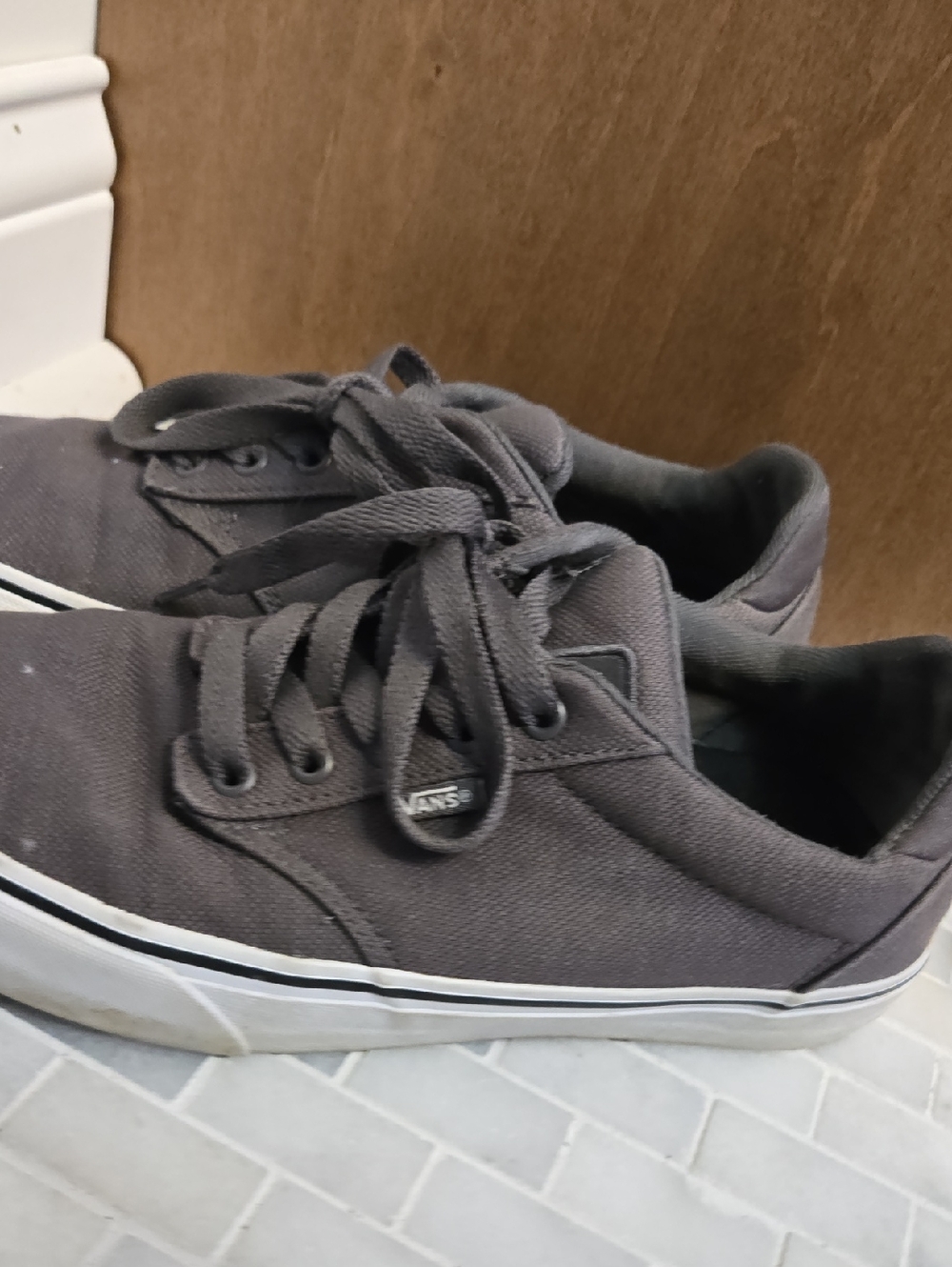 Vans Low-Top Canvas Sneakers in Charcoal Gray
